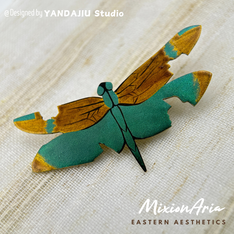 Cricket Song & Iridescent Dragonfly: Copper Lacquer Artisan Earrings